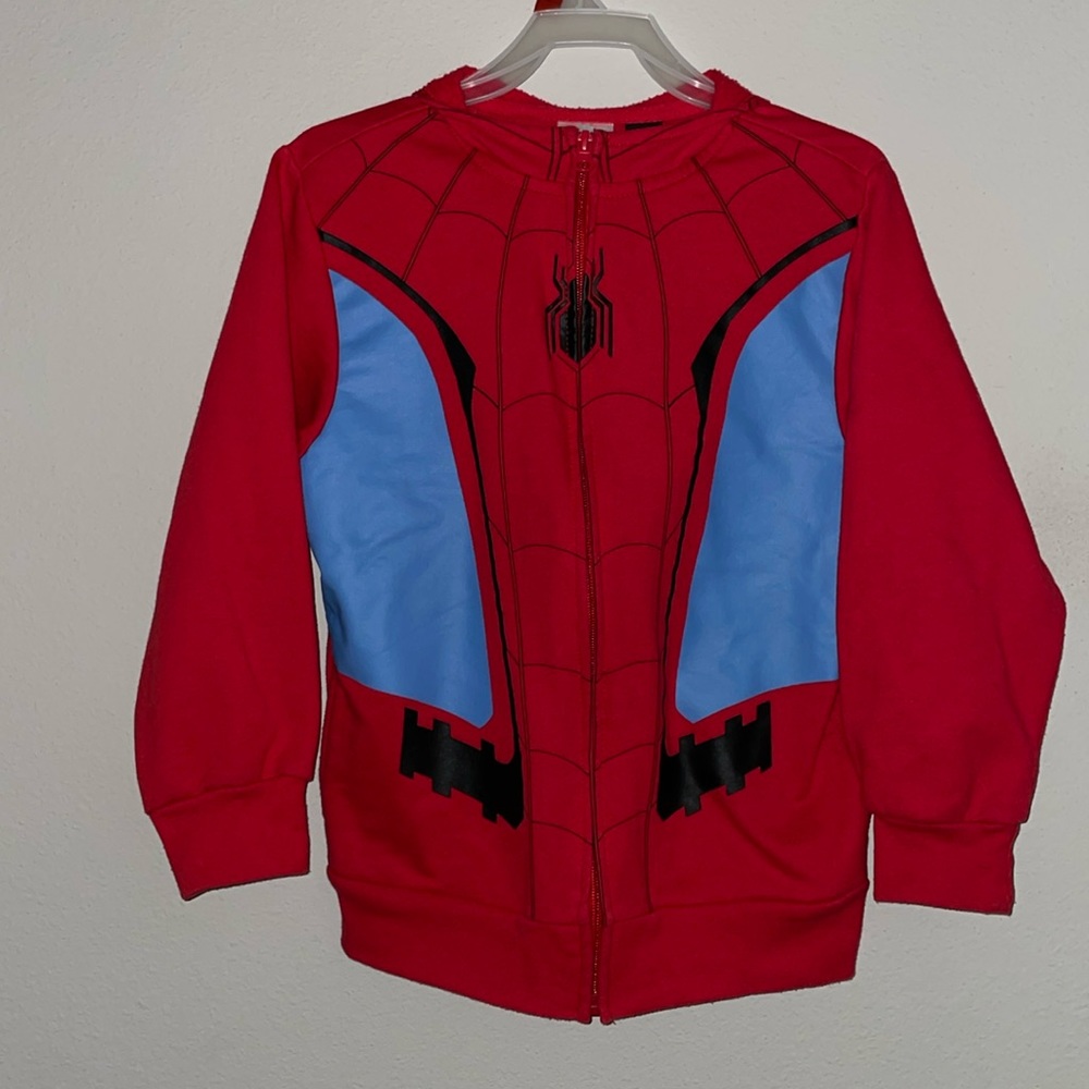 Disney Marvel Spider-Man Far from Home zipped up Web Hoodie sweatshirt.
